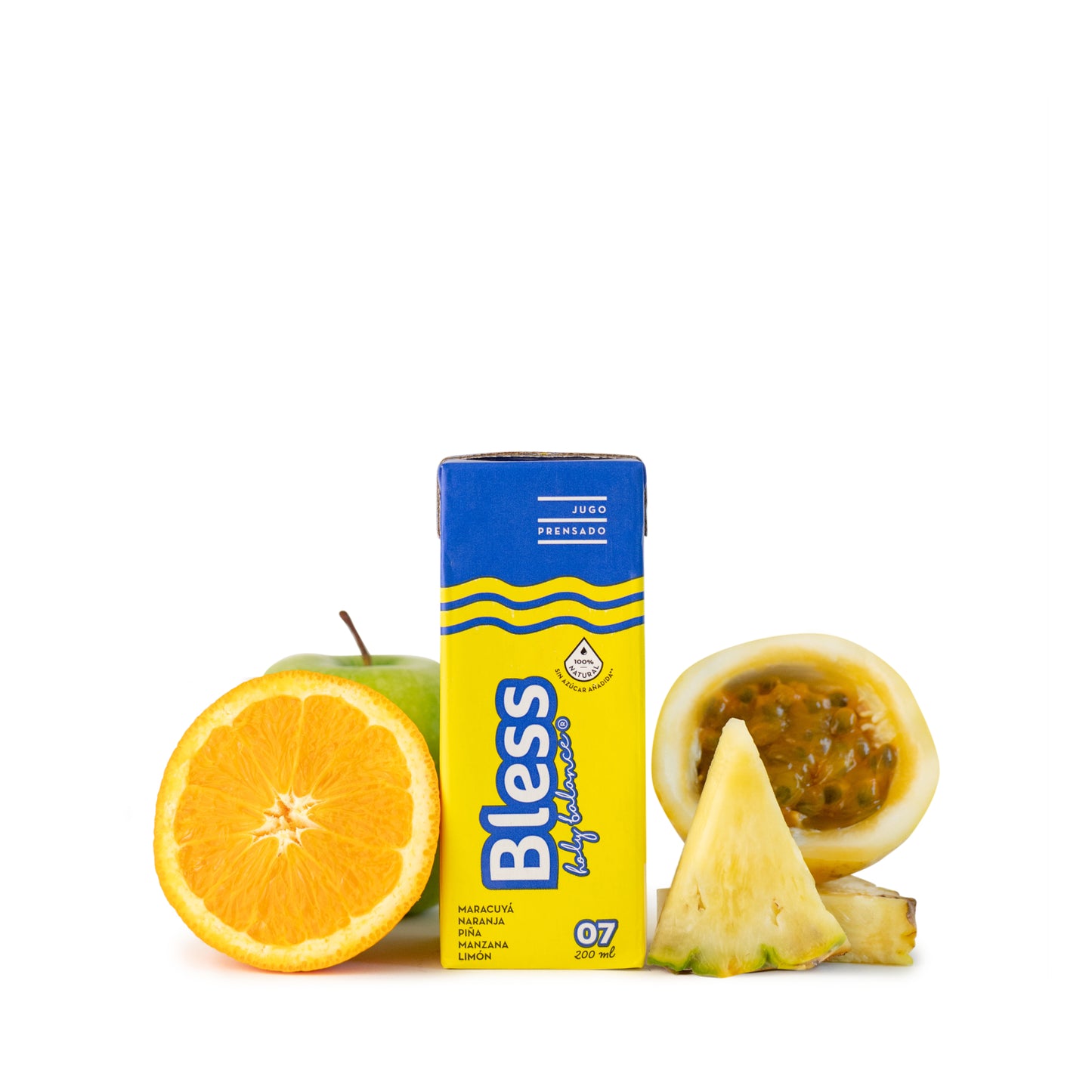 24 unidades x 200 ml - 07 - Maracuyá, Naranja, Piña, Manzana, Limón