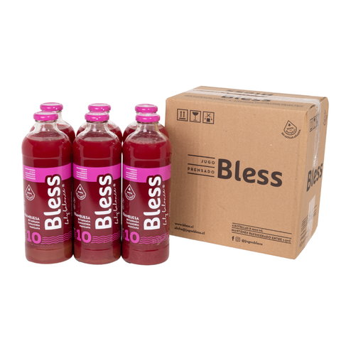 Caja Jugo 10 Frambuesa, betarraga, zanahoria y manzana. - Litro