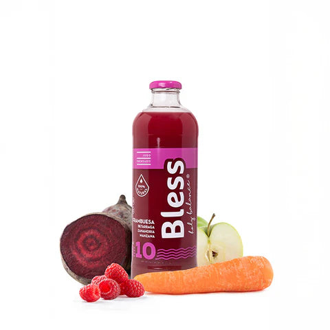 Caja Jugo 10 Frambuesa, betarraga, zanahoria y manzana. - 300 ml