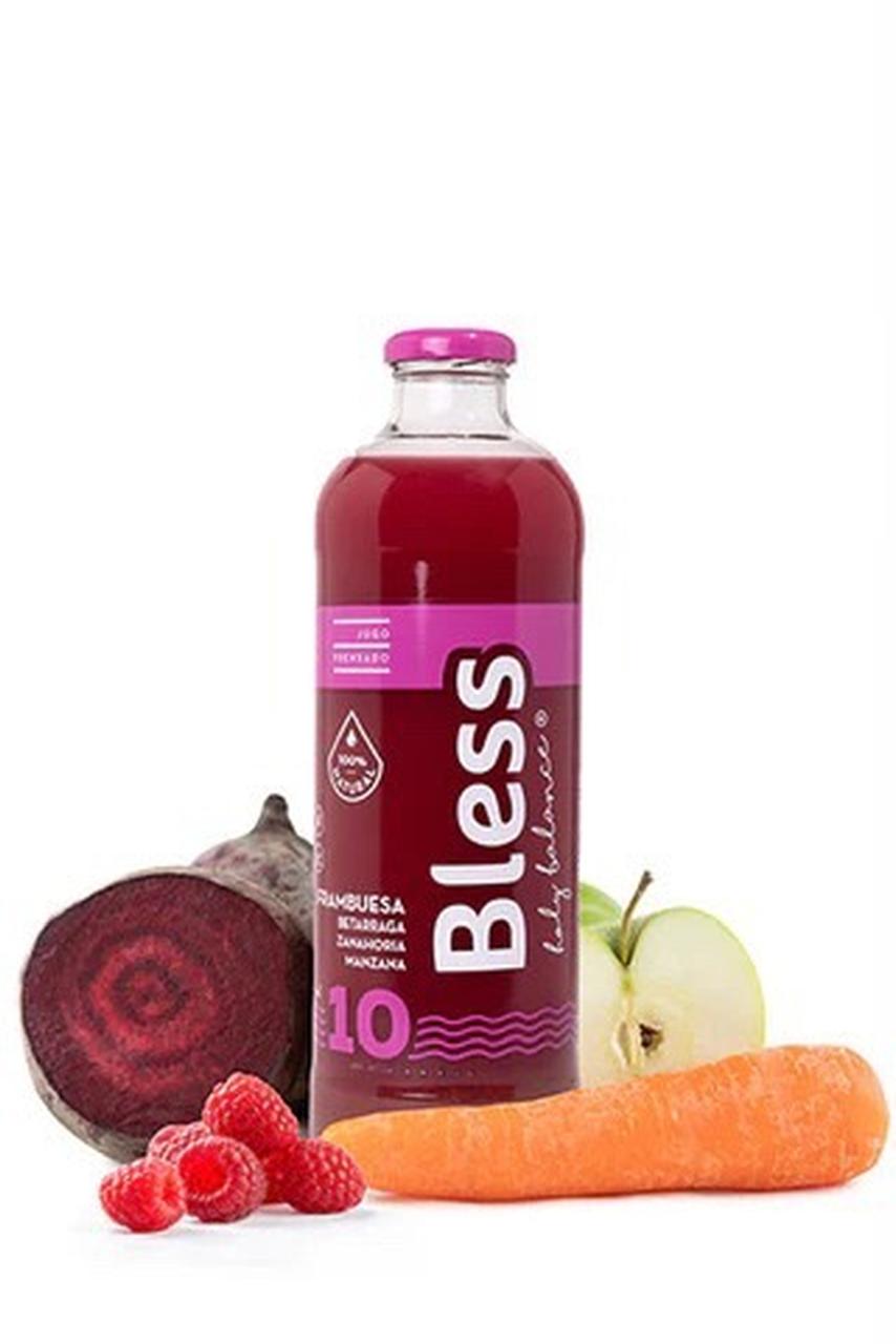 Frambuesa, betarraga, zanahoria y manzana